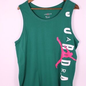 Jordan Jumpman Tank Top Green & Pink Logo Graphic – Size L